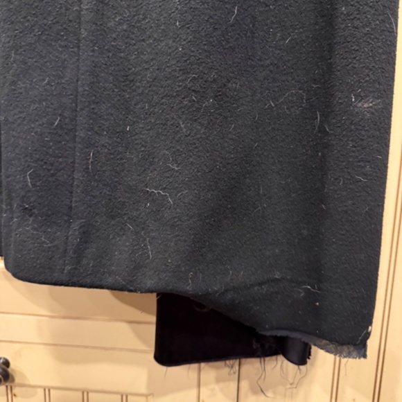 Vintage Black Fur Collar Cashmere Wrap Coat - Picture 6 of 7